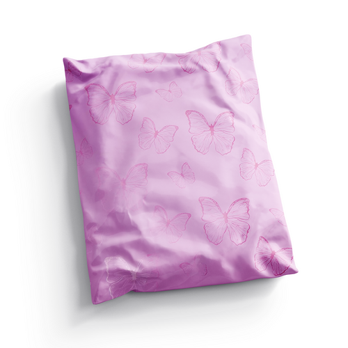 Bolsa para envíos por correo o mensajería de 10x13 pulgadas, con diseño de mariposas ligeramente brillantes